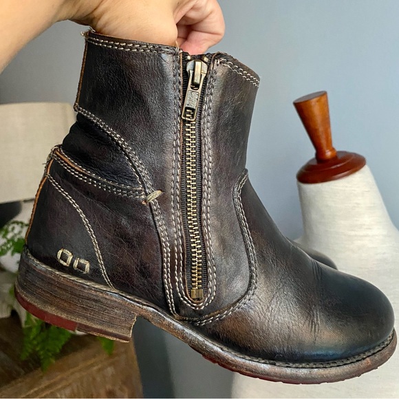 CCO🎉⬇️SHIP Bed Stu Eiffel WomenS 6 Bed Stu Eiffel Black Leather Zip Heeled Boots - Picture 9 of 14